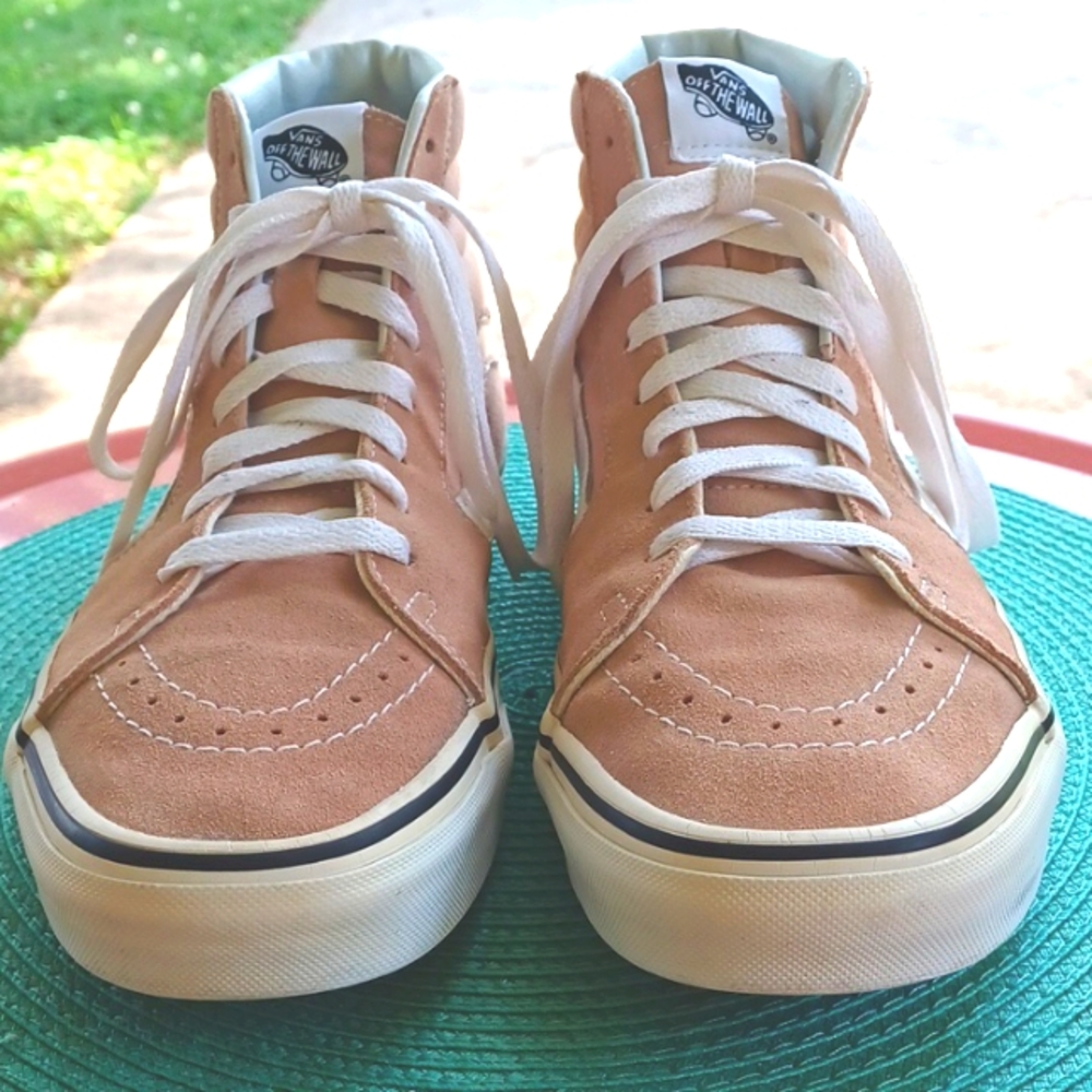 VANS Unisex Tan Sneakers Classic High-Tops Leather/Canvas M9 Or W10.5 - Picture 4 of 9
